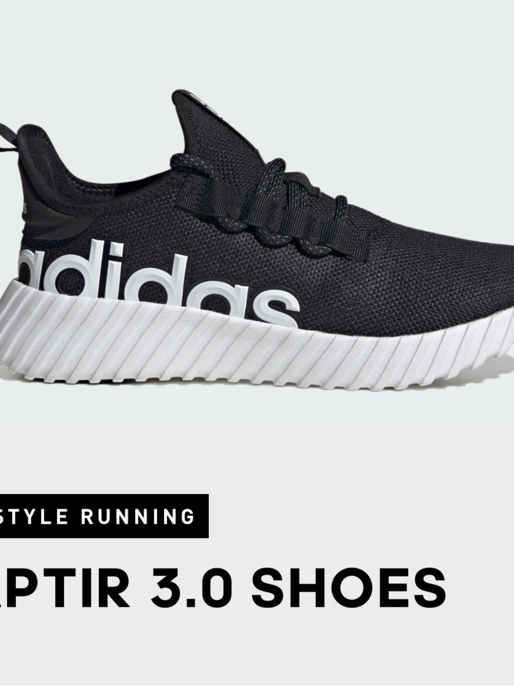 adidas Mens Kaptir 3.0 Sneakers - Size 12 - Black/White New without box